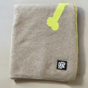Talking Dog Club Bone Print Viscose Blanket For Dogs (Ivory and Green)