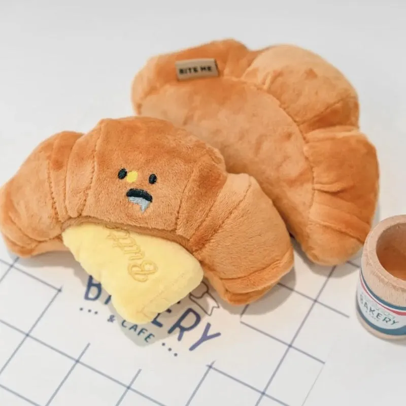 Talking Dog Club Crusty Croissant Interactive Plush Toy for Dogs (Brown)