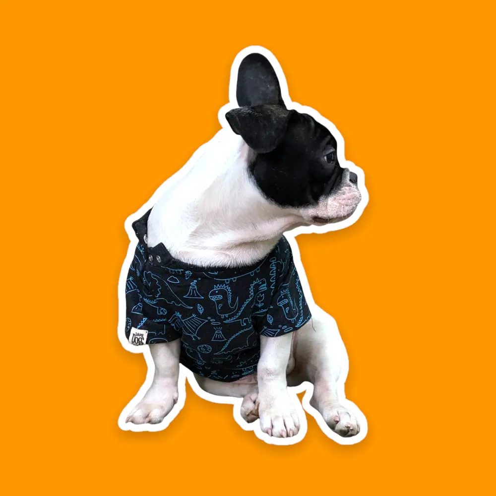Talking Dog Club Doggy Warmer Dino Sweatshirt for Dogs (Charcoal)