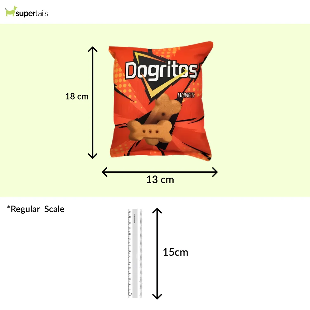 Talking Dog Club Dogritos 2 Zero Calories Chips Plush Toy for Dogs (Orange/Red)