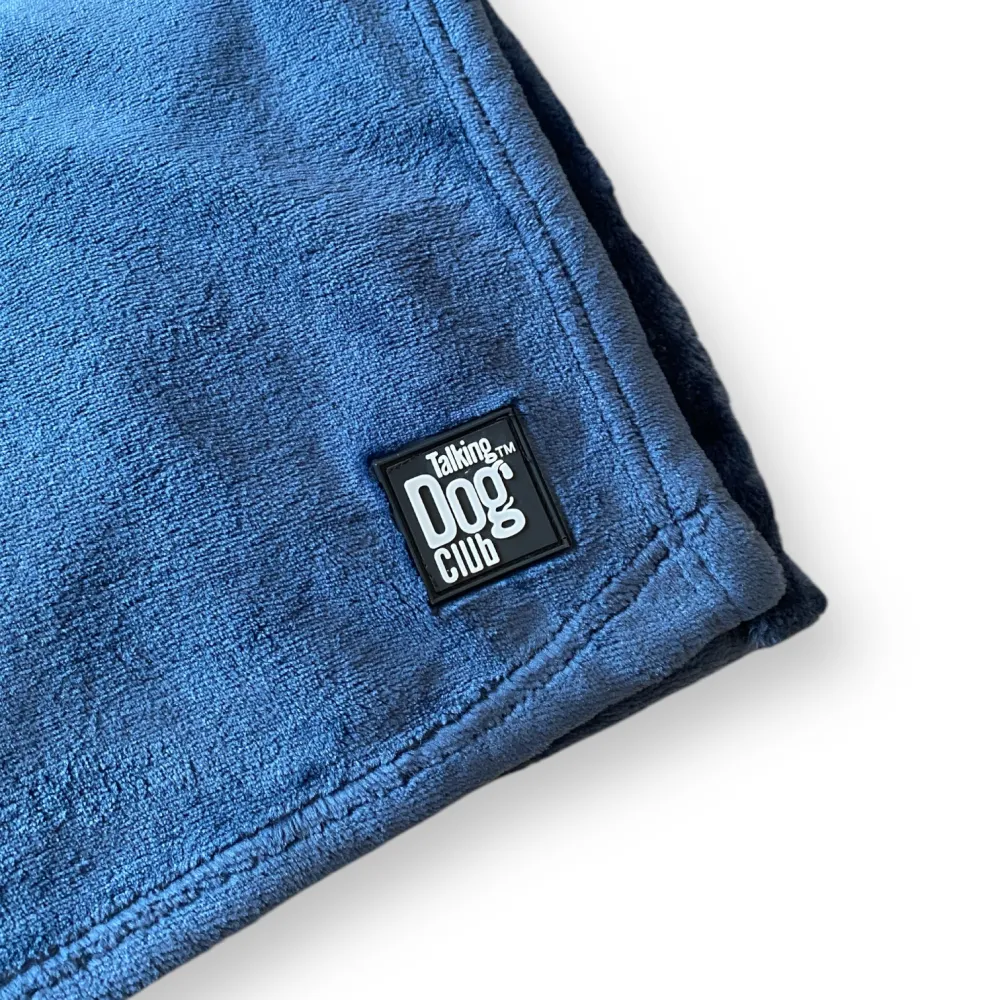 Talking Dog Club Fleece Blanket For Dogs and Cats (Navy Blue)