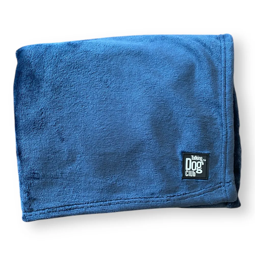 Talking Dog Club Fleece Blanket For Dogs and Cats (Navy Blue)