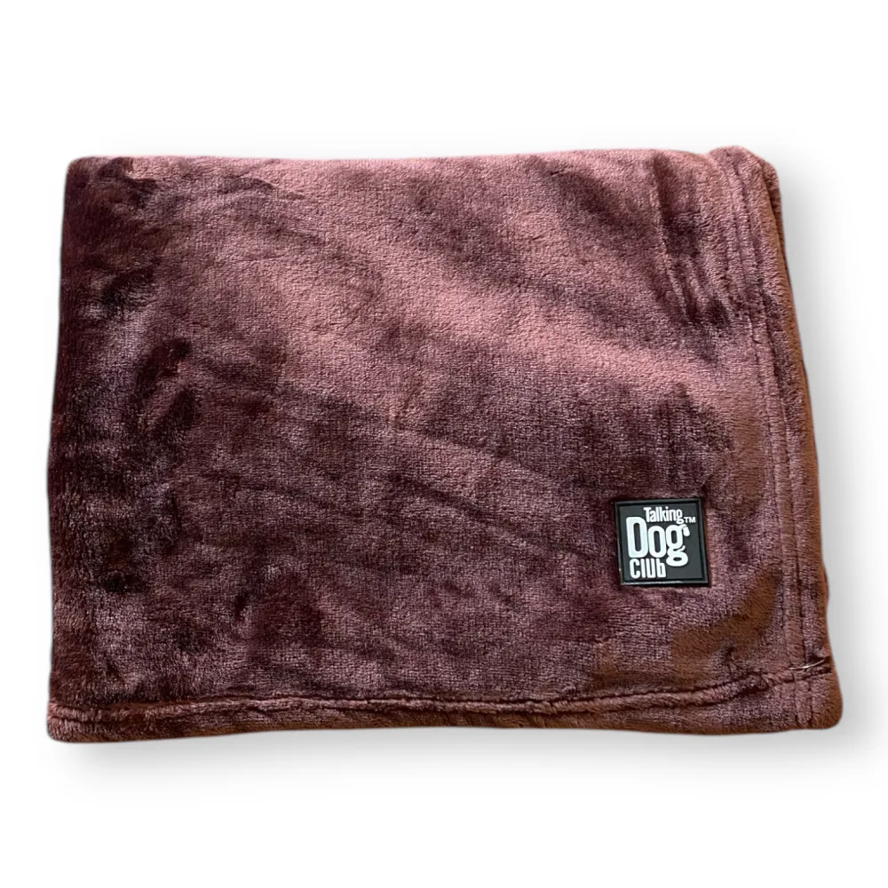 Talking Dog Club Fleece Blanket For Dogs and Cats (Rust Brown)