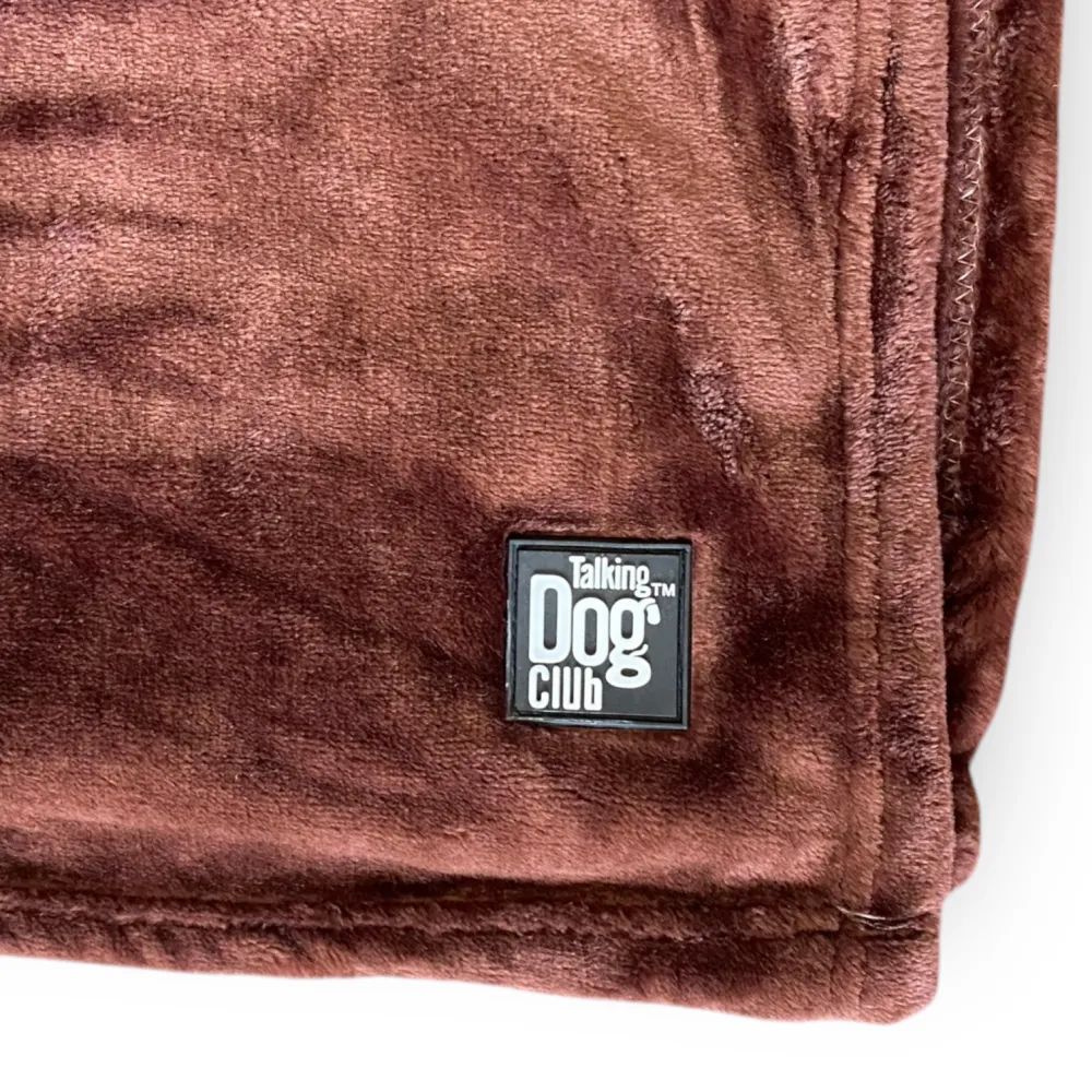 Talking Dog Club Fleece Blanket For Dogs and Cats (Rust Brown)