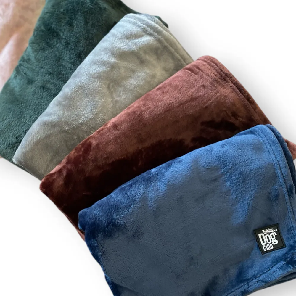 Talking Dog Club Fleece Blanket For Dogs and Cats (Rust Brown)