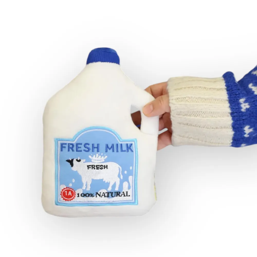 Talking Dog Club Milk Carton Plush Toy for Dogs (White)
