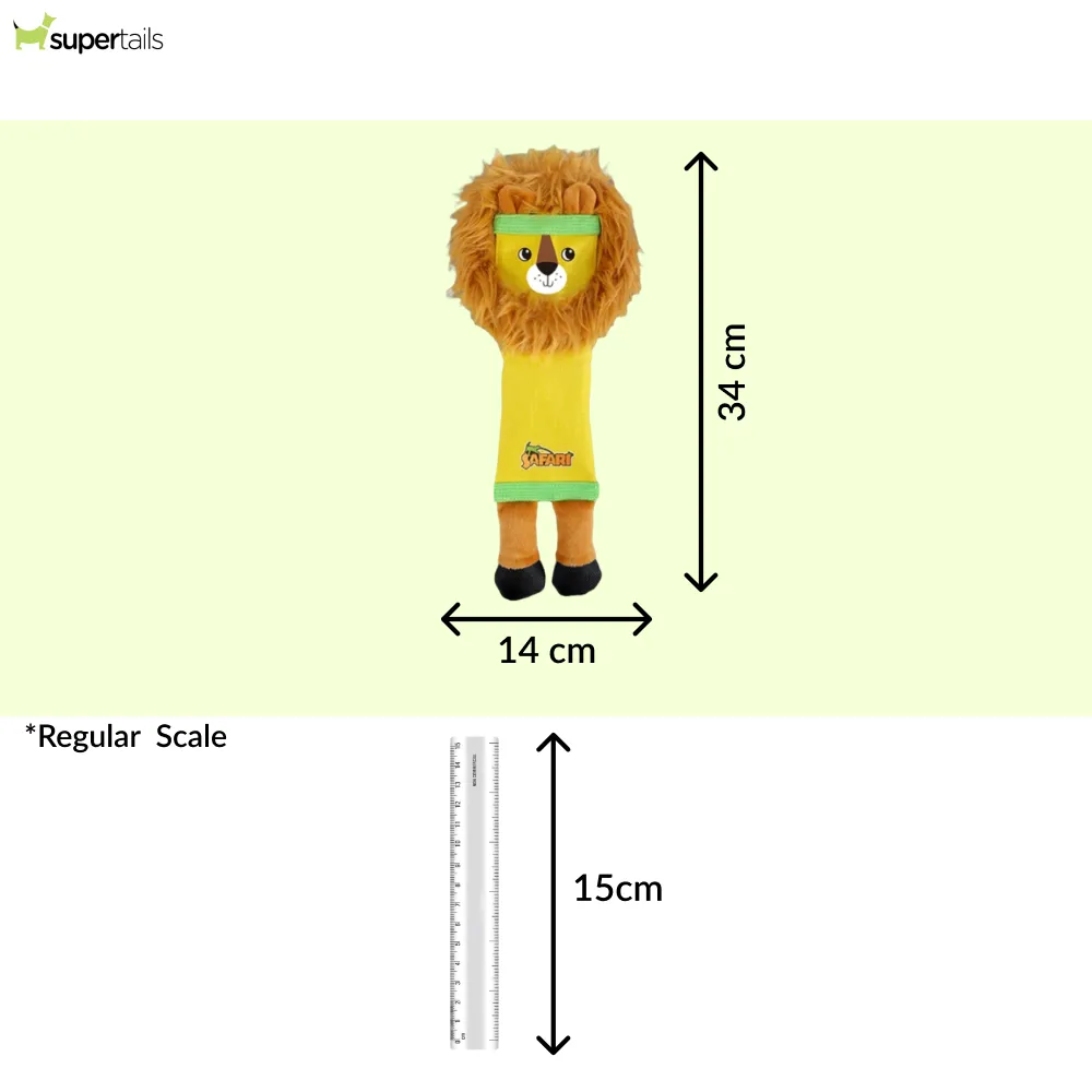 Talking Dog Club Tough Lion Squeaky Plush Toy for Dogs (Yellow)