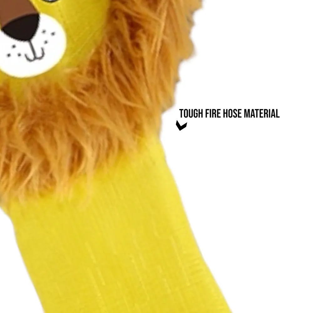 Talking Dog Club Tough Lion Squeaky Plush Toy for Dogs (Yellow)
