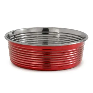 The Happy Lots Heavy Dish With Beading for Dogs and Cats (Red)