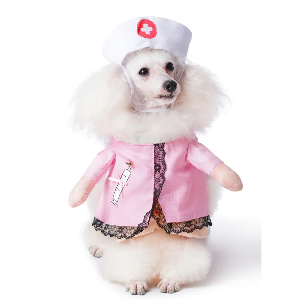 The Happy Lots Nurse Pet Costume for Dogs (Pink)