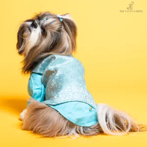 The Papaw Cartel Neemzari Koti Kurta for Dogs (Sky Blue)