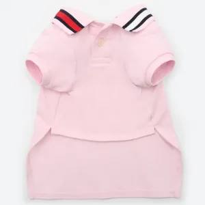 Tommy Hilfiger Flag Collar and Cluff Polo Tshirt for Dogs (Light Pink)