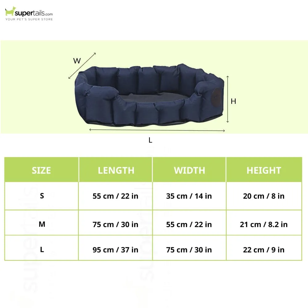 TopDog Premium Ribstock Pro Oval Lounger Bed (Navy) (Get a Toy Free)