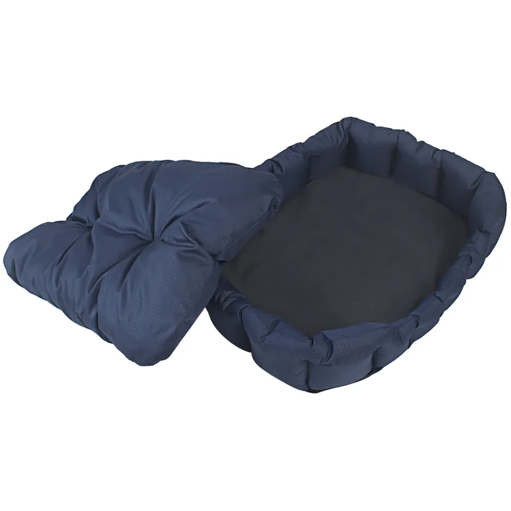 TopDog Premium Ribstock Pro Oval Lounger Bed (Navy) (Get a Toy Free)