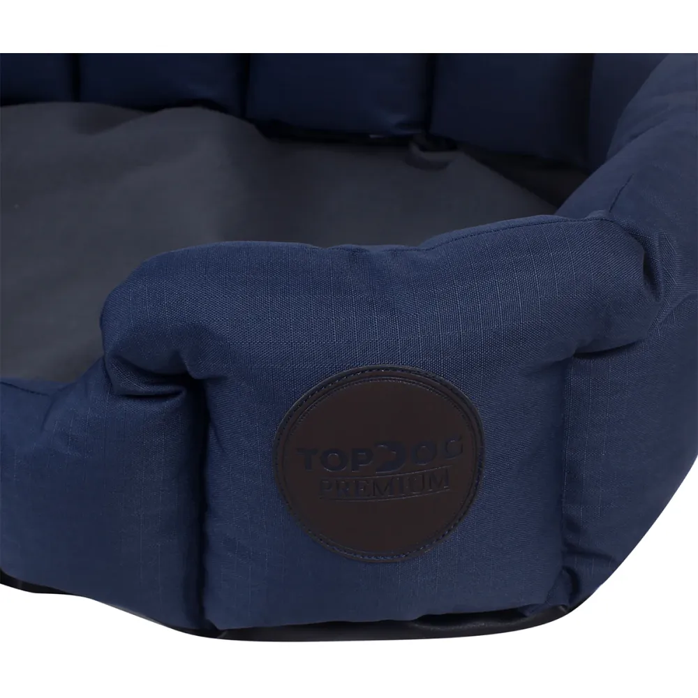 TopDog Premium Ribstock Pro Oval Lounger Bed (Navy) (Get a Toy Free)