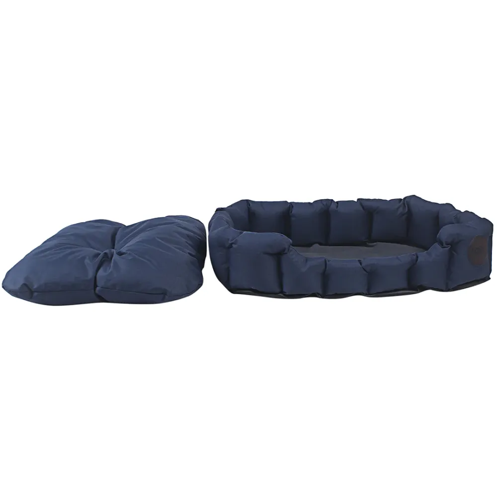 TopDog Premium Ribstock Pro Oval Lounger Bed (Navy) (Get a Toy Free)