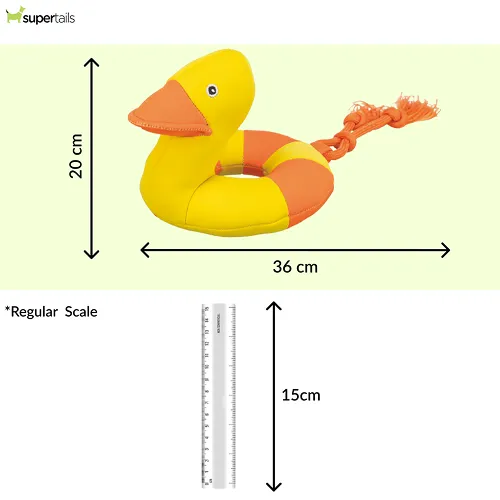 Trixie Aqua Duck on a Rope Toy for Dogs (Yellow)