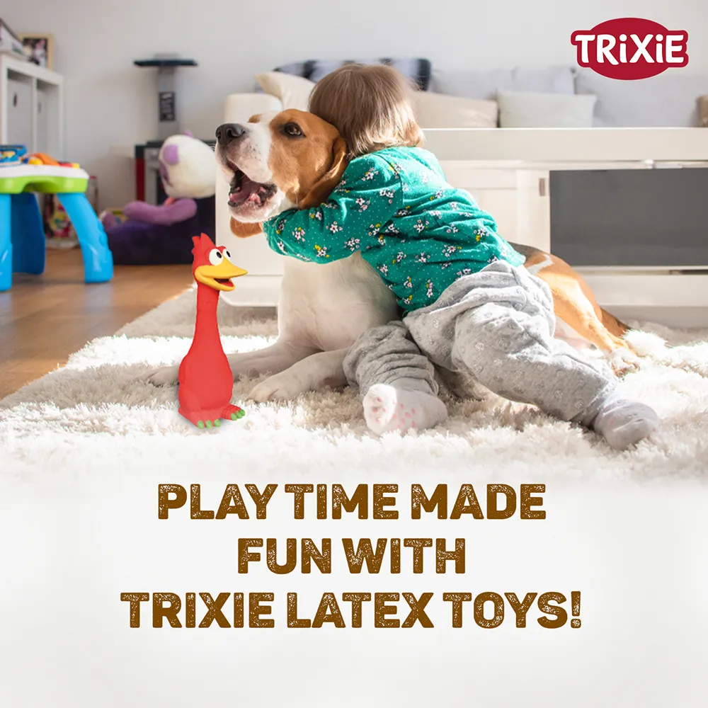Trixie Bird Latex Interactive chew Toy for Dogs (Red)