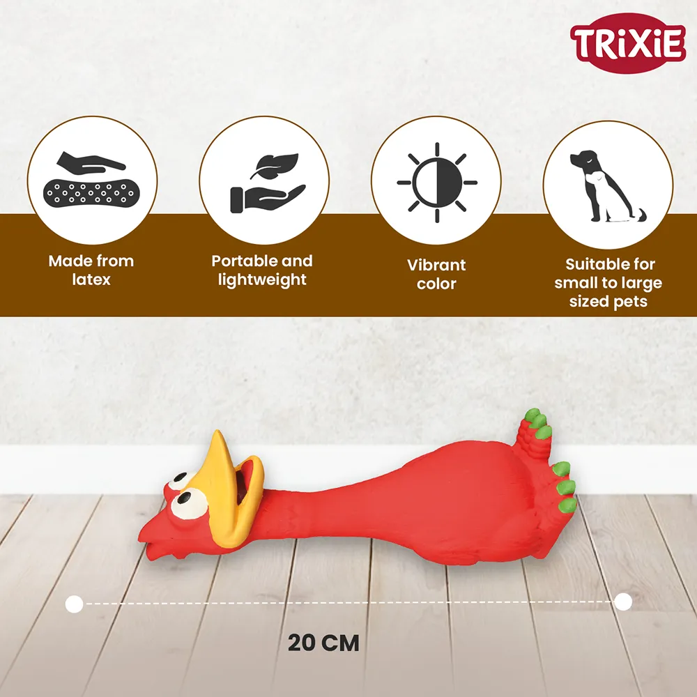 Trixie Bird Latex Interactive chew Toy for Dogs (Red)