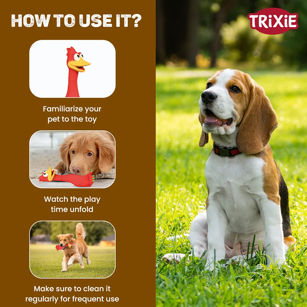 Trixie Bird Latex Interactive chew Toy for Dogs (Red)
