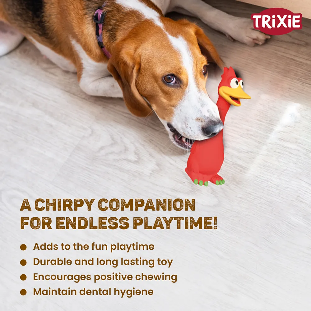 Trixie Bird Latex Interactive chew Toy for Dogs (Red)