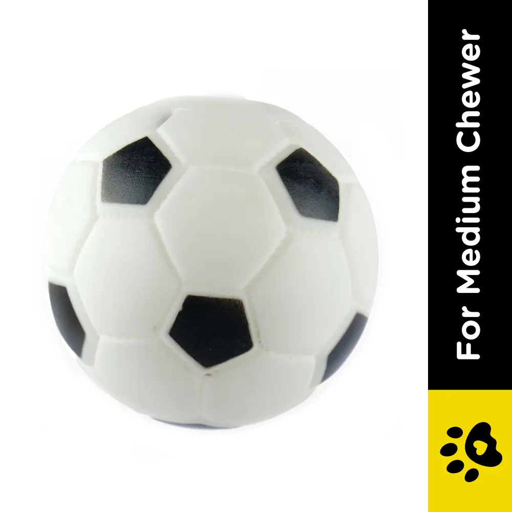 Trixie Football Vinyl Toy and Basil Squeaky Rubber Ball Toys Combo for Dogs