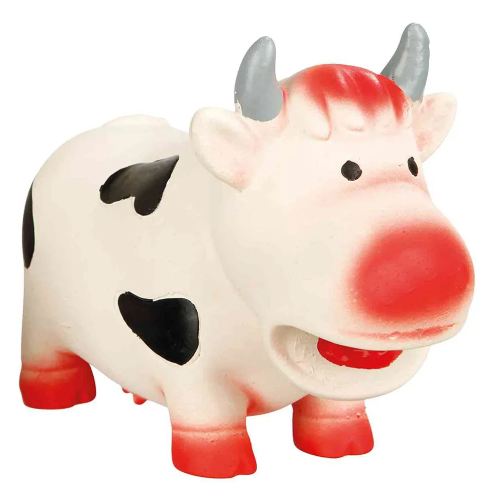 Trixie Mini Cow Face Latex Squeaky Chew Toy for Dogs
