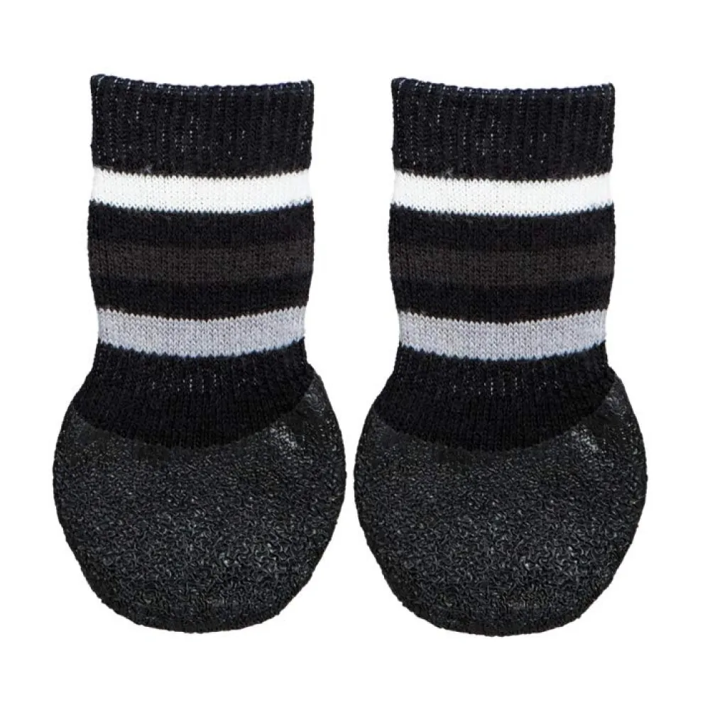 Trixie Non Slip with All Round Rubber Coated Socks for Dogs (Black)