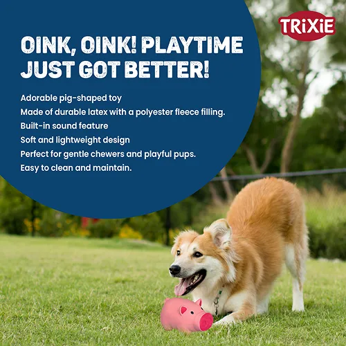 Trixie Pig Latex Intreactive chew Toy for Dogs (Blue)