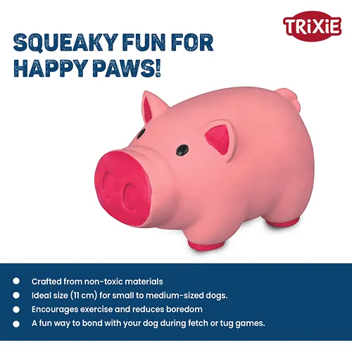 Trixie Pig Latex Intreactive chew Toy for Dogs (Blue)
