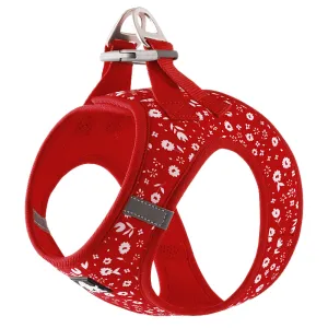 Truelove Floral Printed Breathable Air Mesh Dual D Rings Harness for Dogs (Poinsettia)