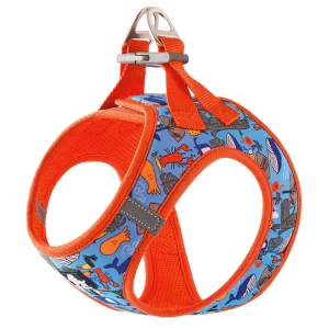 Truelove Floral Printed Breathable Air Mesh with Dual D Rings Harness for Dogs (Firecracker)