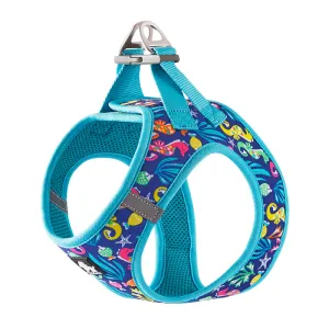 Truelove Floral Printed Breathable Air Mesh with with Dual D Rings Harness for Dogs (Blue Atoll)