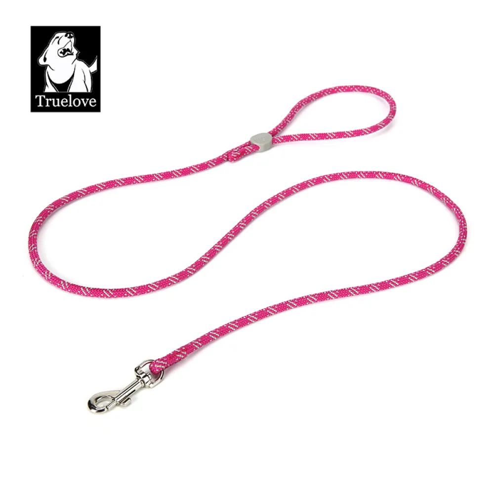 Truelove High Density Reflective Rope Webbing Leash for Dogs (Fuchsia)