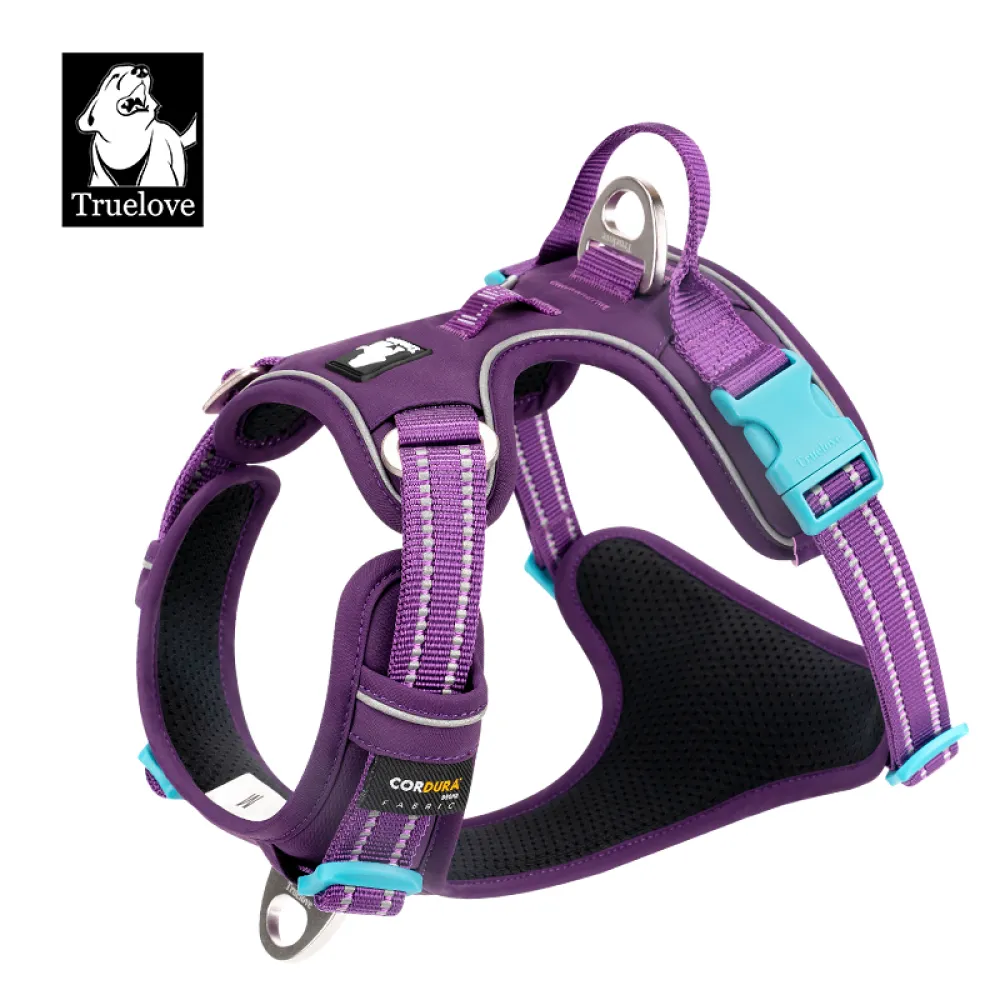 Truelove No Pull Cordura Harness with 3M Reflective Material for Dogs (Purple)