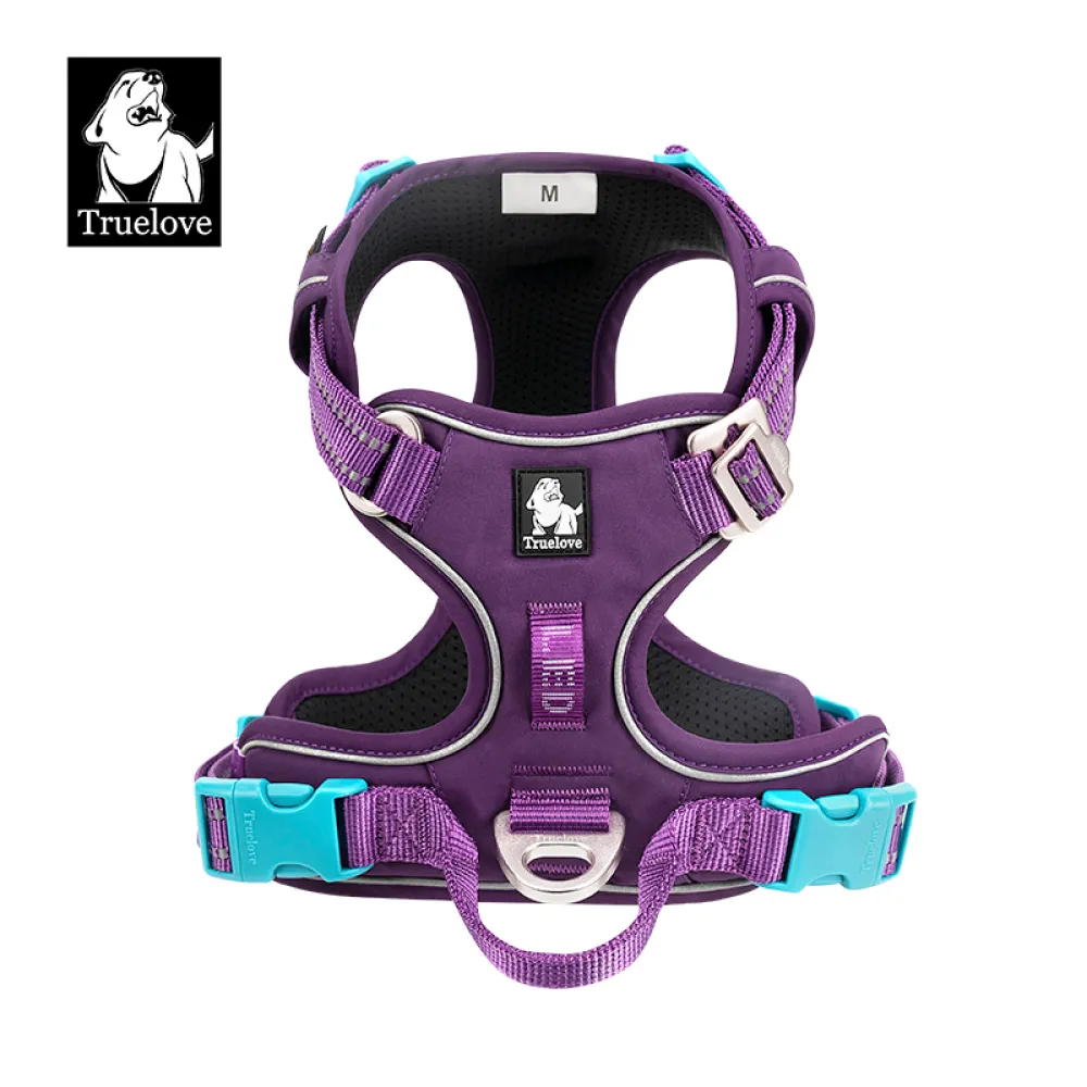 Truelove No Pull Cordura Harness with 3M Reflective Material for Dogs (Purple)