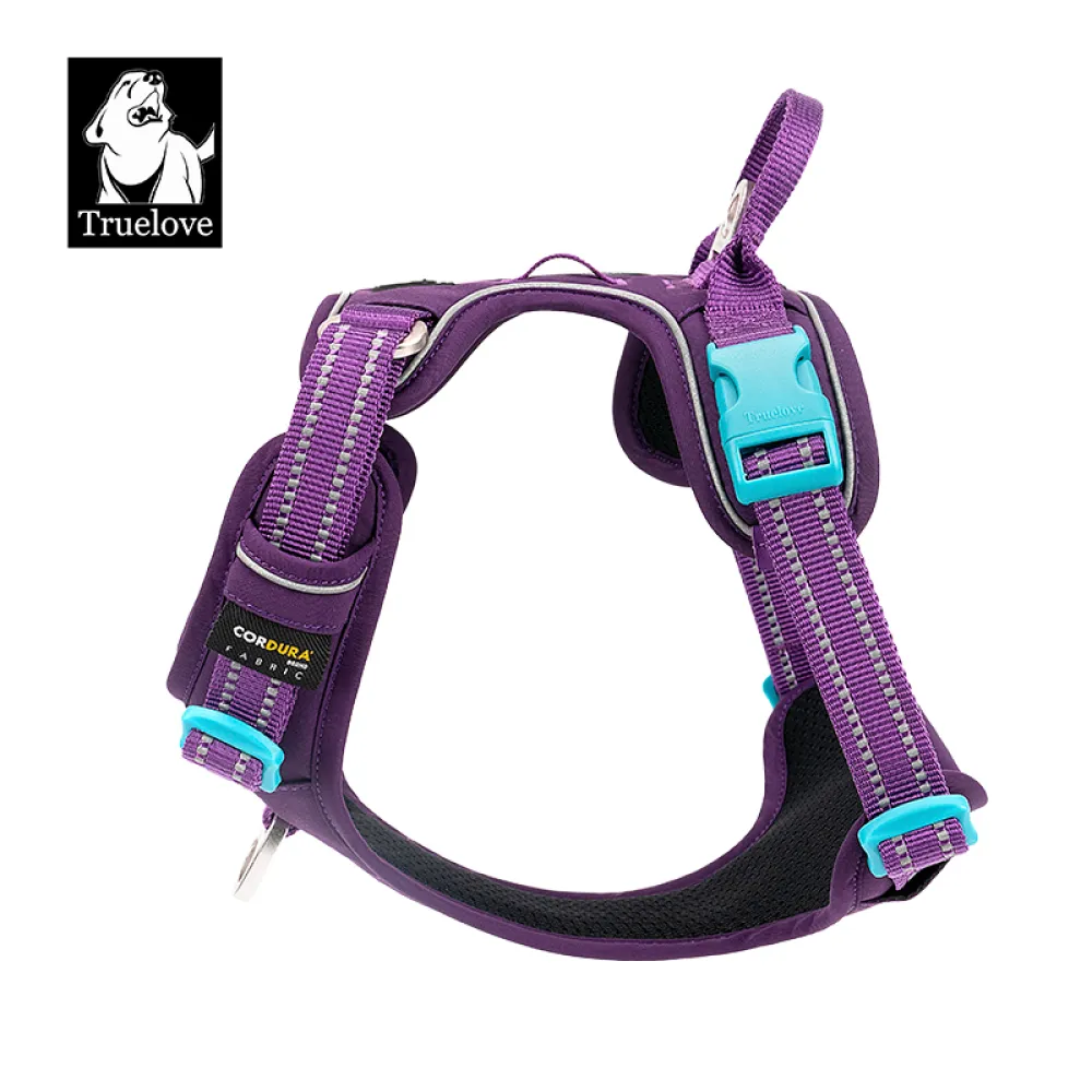 Truelove No Pull Cordura Harness with 3M Reflective Material for Dogs (Purple)