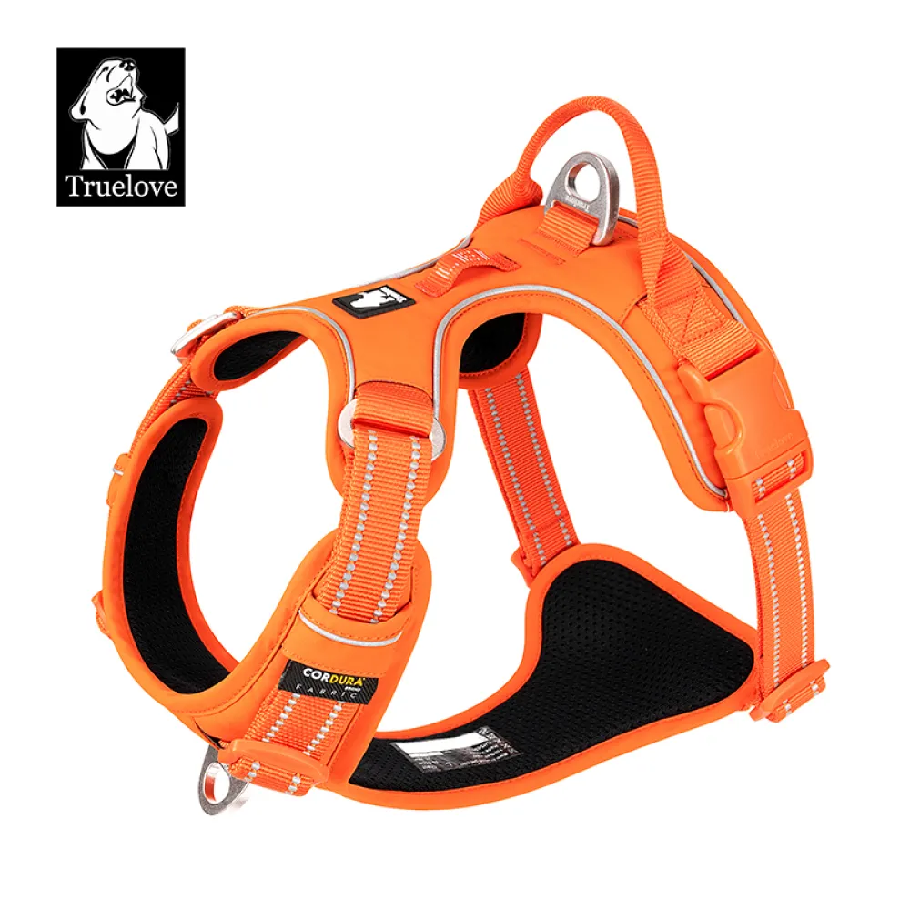 Truelove No Pull Cordura with 3M Reflective Material Harness for Dogs (Orange)