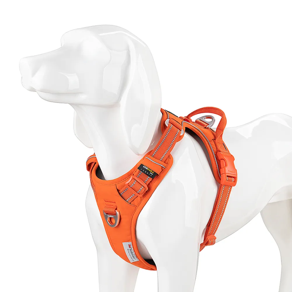 Truelove No Pull Cordura with 3M Reflective Material Harness for Dogs (Orange)