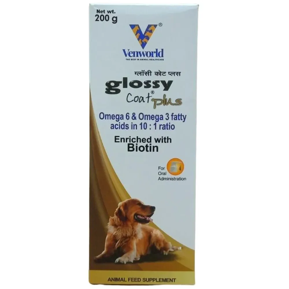 Venkys Glossycoat Plus Omega 3   6 Syrup for Dogs and Cats (200ml)