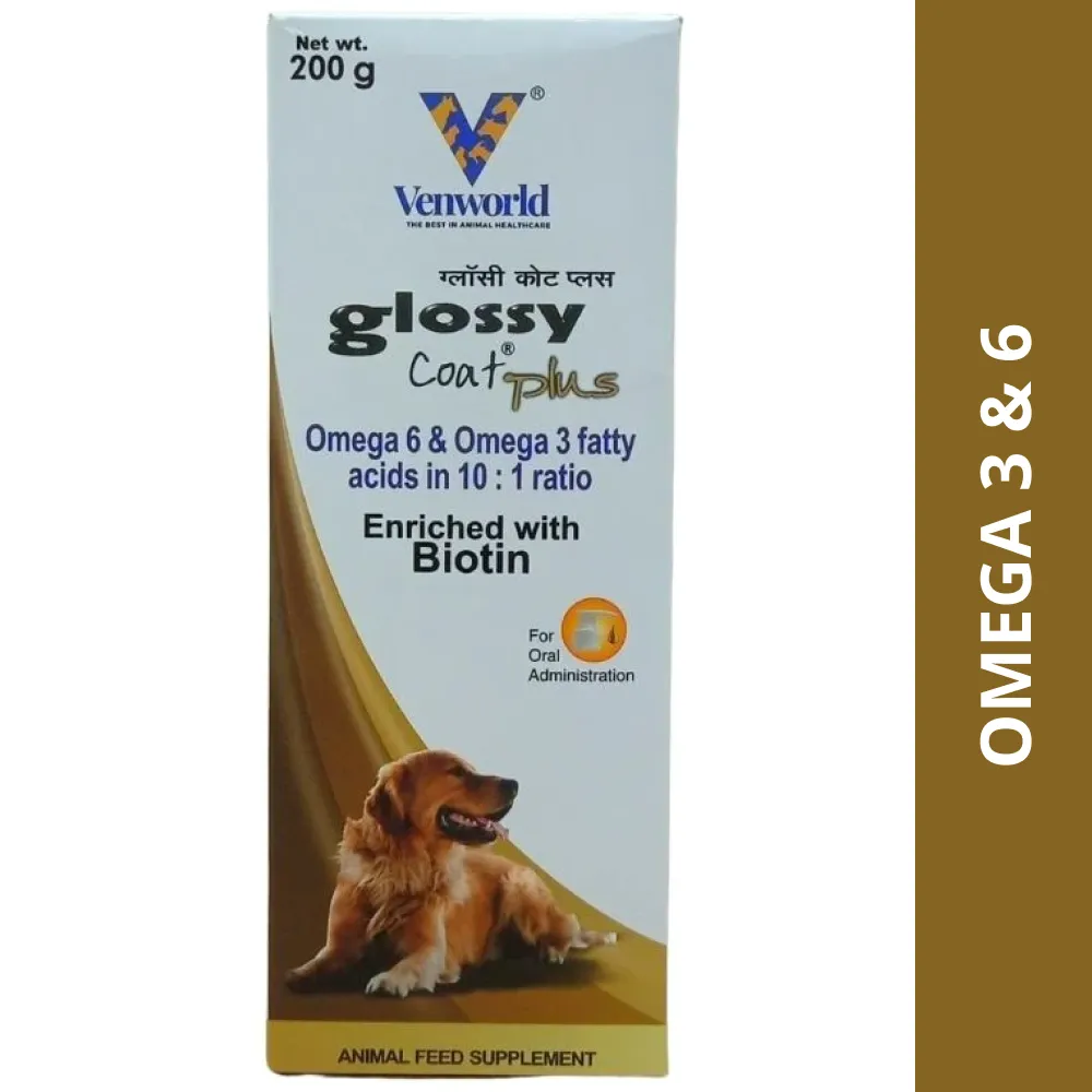 Venkys Glossycoat Plus Omega 3   6 Syrup for Dogs and Cats (200ml)