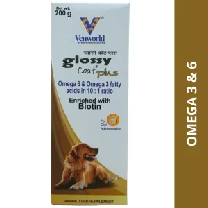 Venkys Glossycoat Plus Omega 3   6 Syrup for Dogs and Cats (200ml)