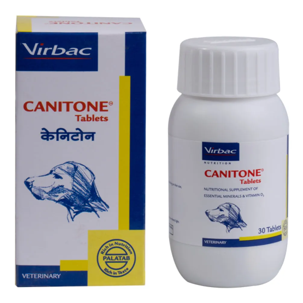 Virbac Canitone Joint Support (Pack of 30 Tablets) And Virbac Canitone Tablets Calcium Supplement for Dogs and Cats (Pack of 30 Tablets) Combo