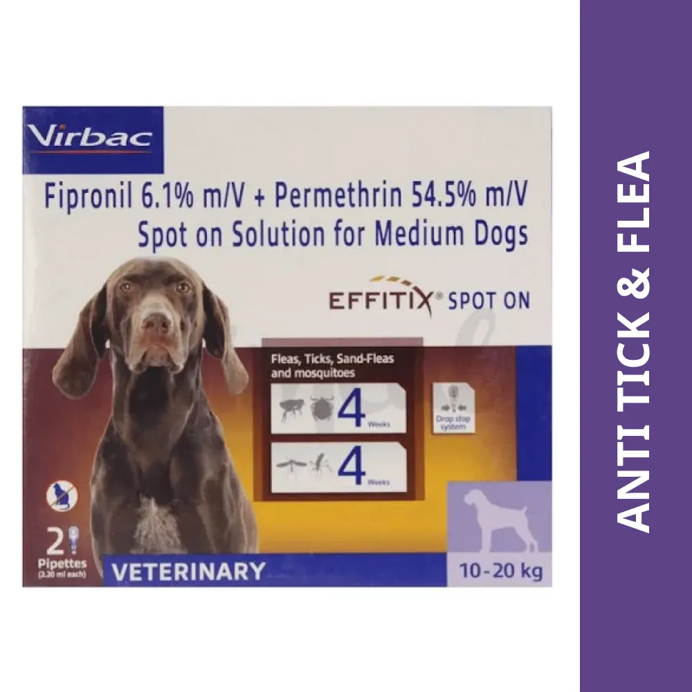 Virbac Effitix Tick & Flea Spot On for Dogs