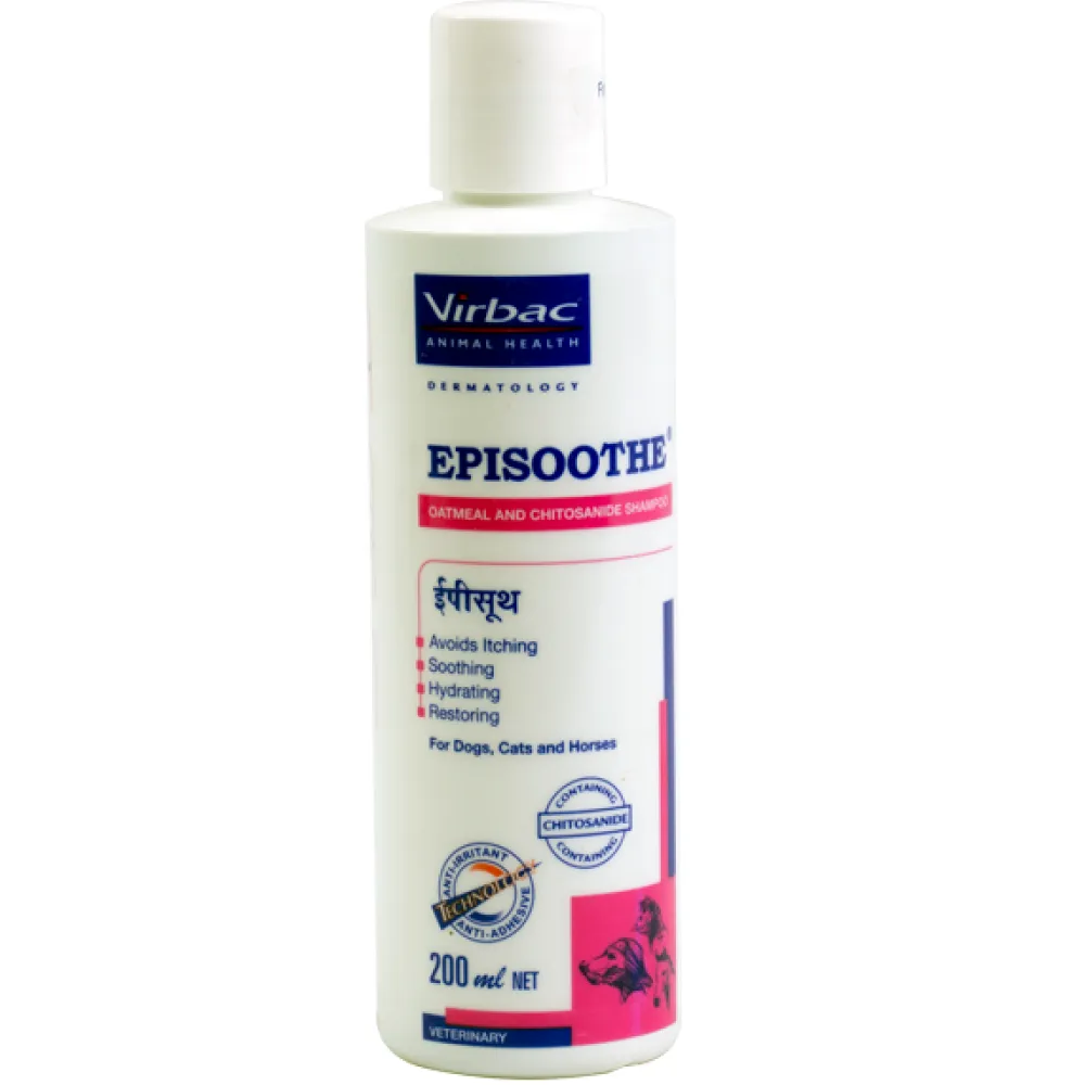 Virbac Episoothe Oatmeal Shampoo (200ml) and Vitabest Derm Omega 3   6 Syrup (250ml) Combo