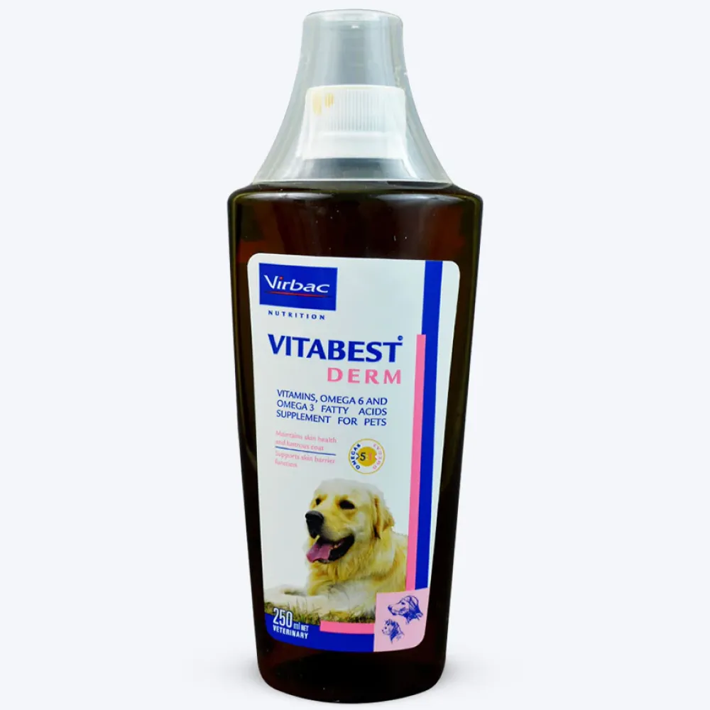 Virbac Vitabest Derm Omega 3 6 Syrup for Dogs and Cats (250ml)