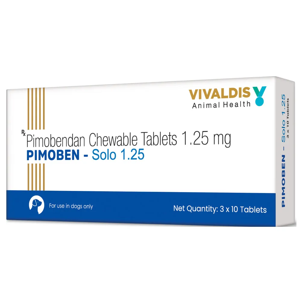 Vivaldis Pimoben (Pimobendan) Solo 1.25mg Tablet for Dogs