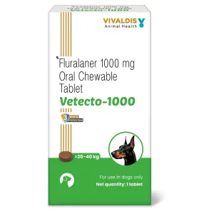 Vivaldis Vetecto 1000 (Fluralaner) chewable tablet for Dogs (1 Chewable tab)