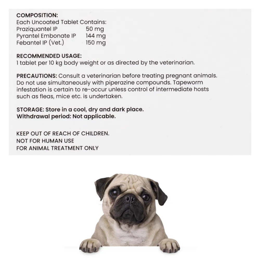 Wiggles Deworminator Deworming Tablets for Dogs and Cats