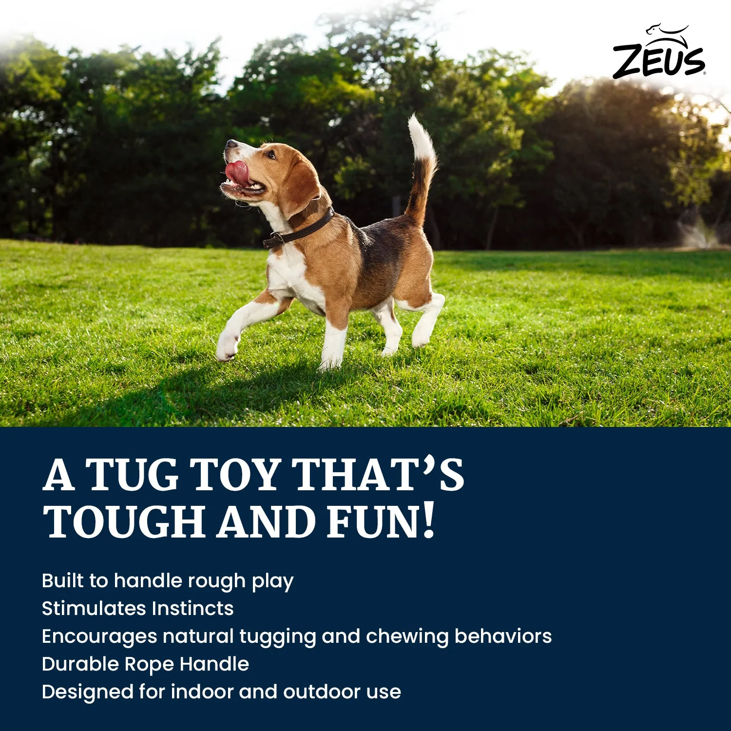 Zeus Rope Ball Tug with Single Hand Loops Toy for Dogs (Yellow)